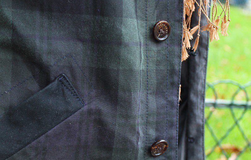 test-percival-clothing-wax-mac-manteau-homme-coton-cire-tartan-blackwatch-tenue-casual-details
