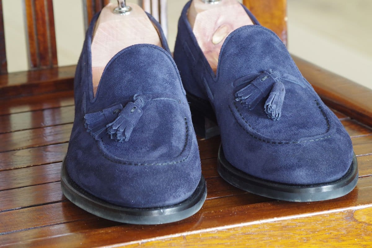 test-chaussures-homme-suede-mocassin-tassel-loafer-bleu-avant