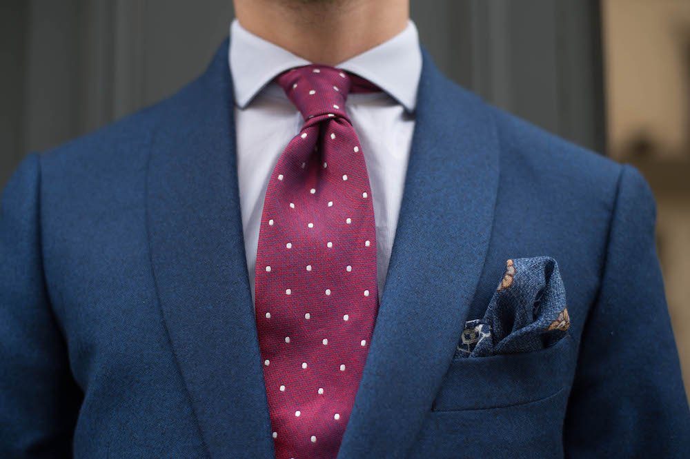 article-the-nines-test-cravate-coton-lin-pois-tenue