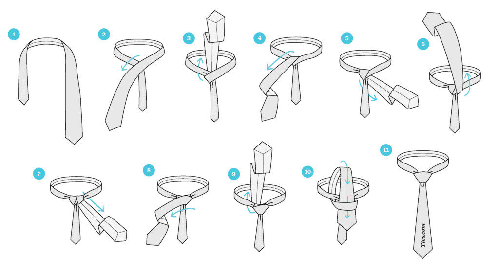 How to tie a tie: the different ways of tying a tie knot (half