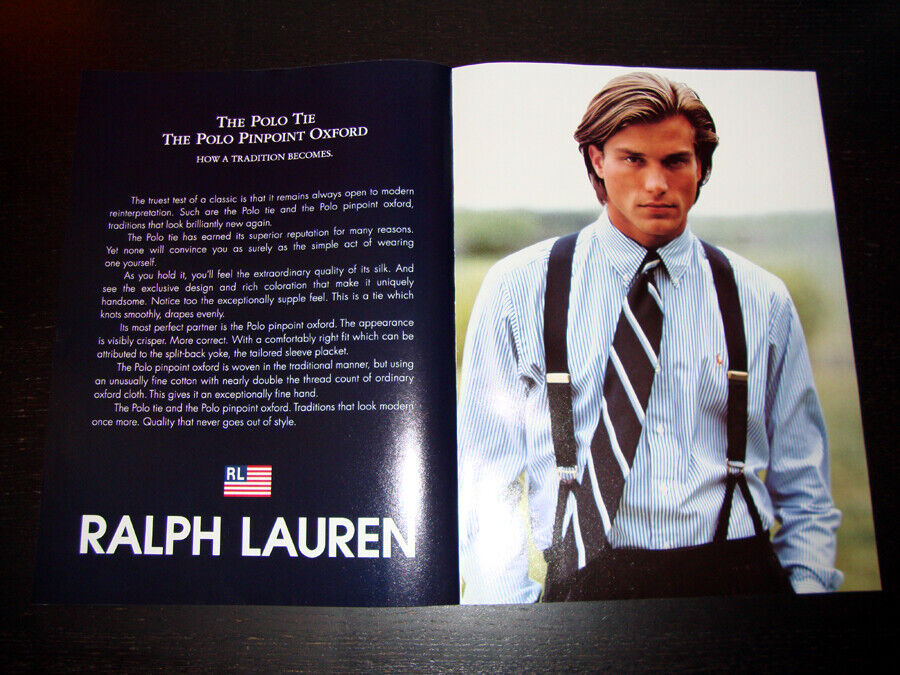 vintage POLO RALPH LAUREN homme mode 3 pages magazine IMPRIMÉ ANNONCE 1995  THOM