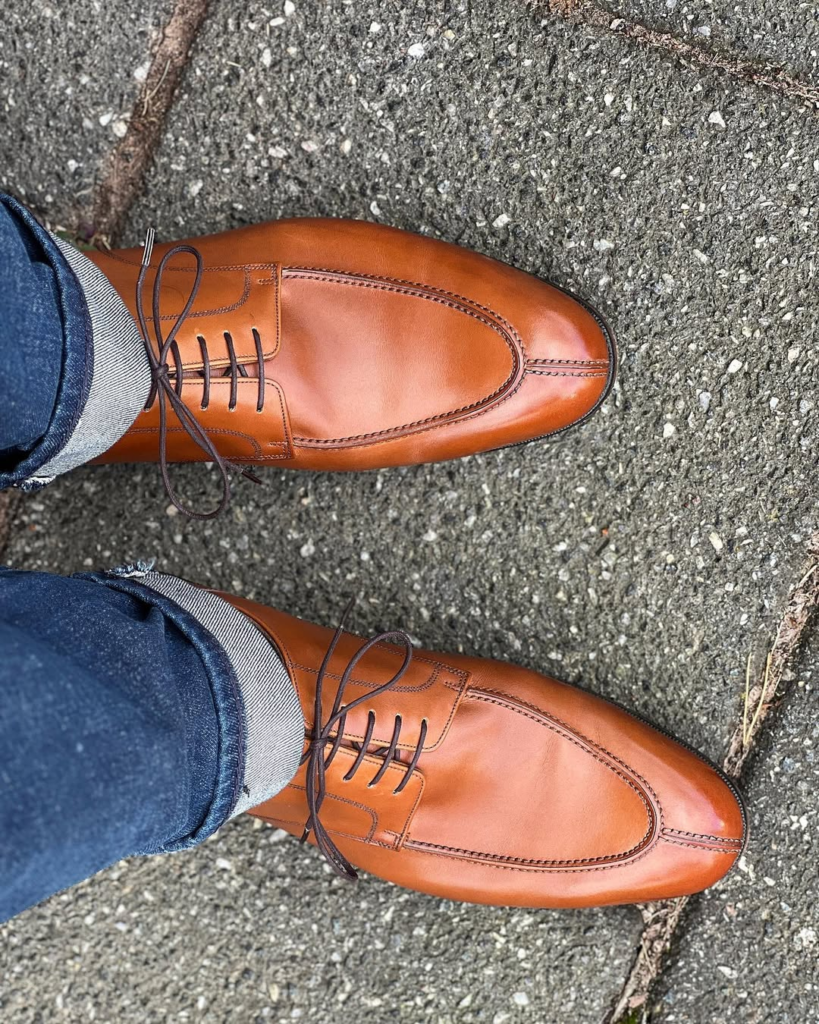 Bridlen Y-Tip Derby en cuir brun