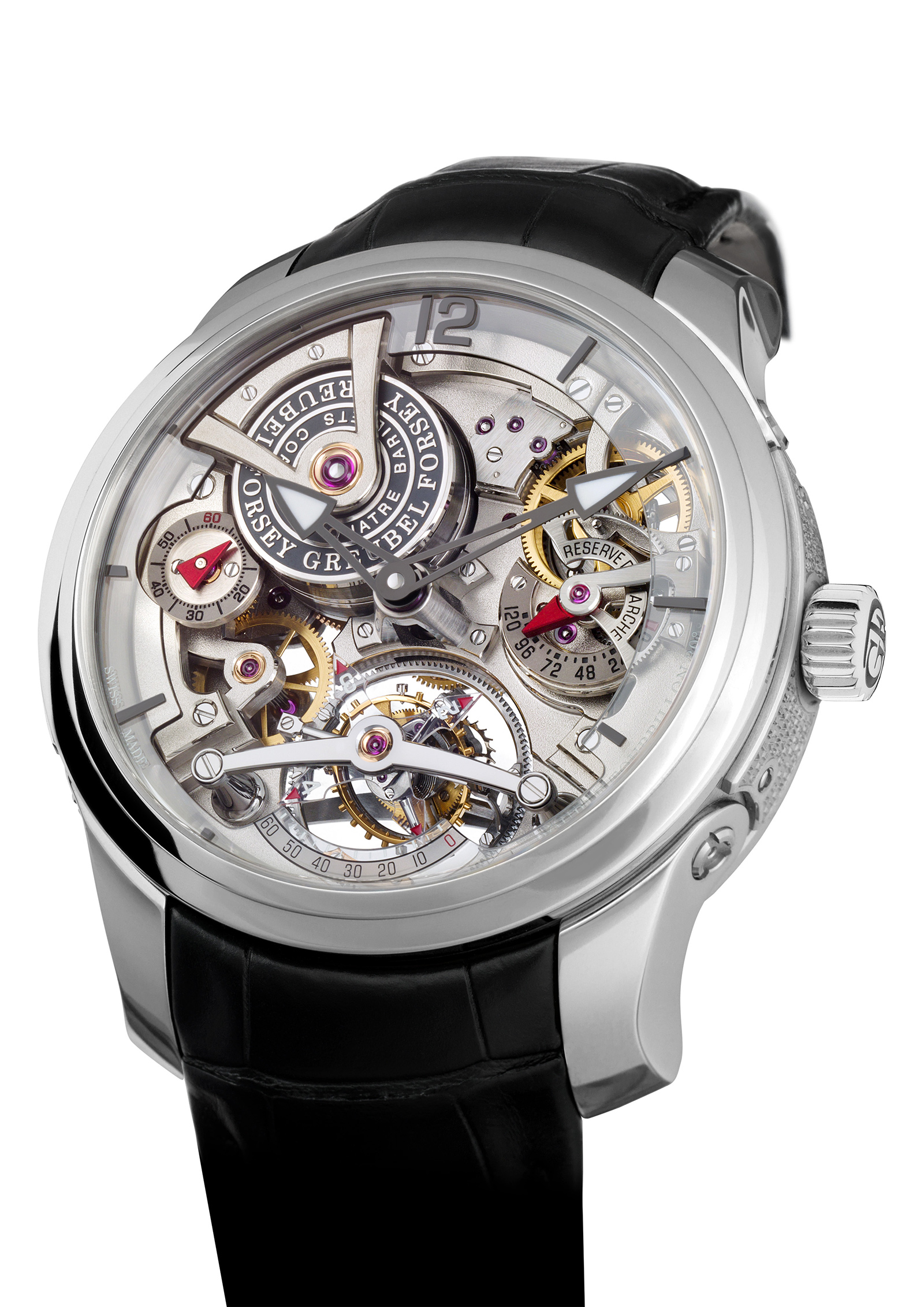 The Greubel Forsey Double Tourbillon 30° Technique in white gold, front view