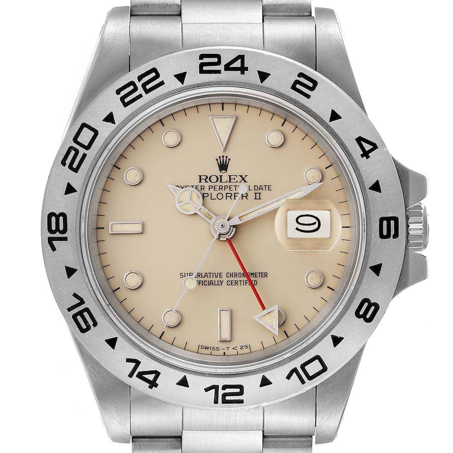 Rolex Explorer II 16550 dite Polar dont le cadran blanc a tourné crème