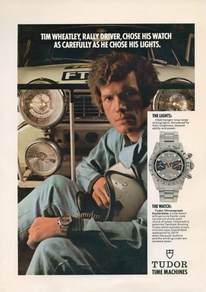 Chronographe de pilote au poignet.