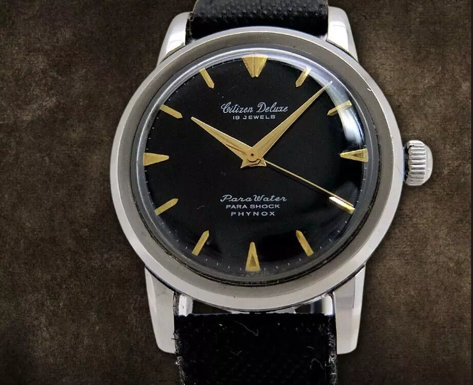 Montre Vintage CITIZEN DELUXE Para Water PARA SHOCK PHYNOX CENTER SECOND années 1959